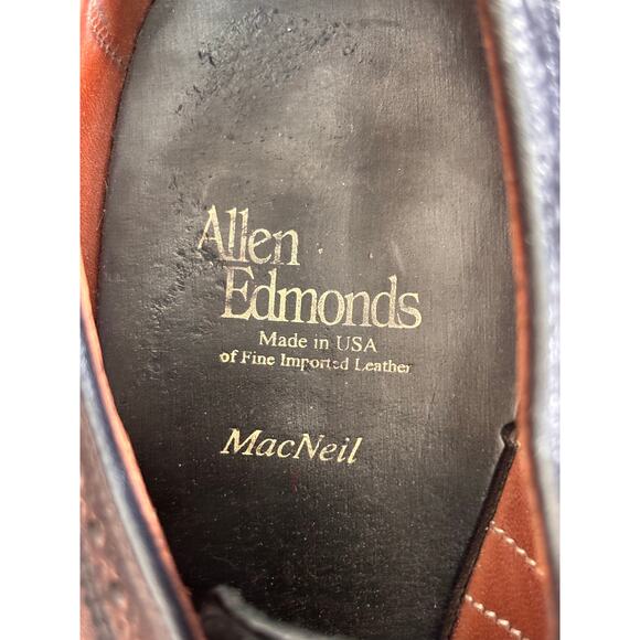 Vintage Allen Edmonds MacNeil Black Wingtip Oxfords Size 10.5 D USA Made Preppy main image 12